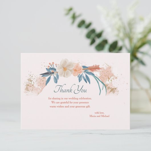 Boho Lijst Hartelijk dank Bedankkaart (Staand voorkant)