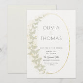 Boho Lijst Modern Gold Butterflies Elegant Wedding Kaart (Voorkant / Achterkant)