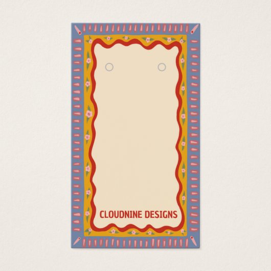 Boho Lijst Oorbel Ketting Sieraden Display Kaart (Voorkant)