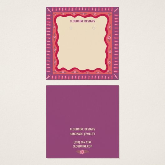 Boho Lijst Oorbel Ketting Sieraden Display Kaart (Voorkant /achterkant)