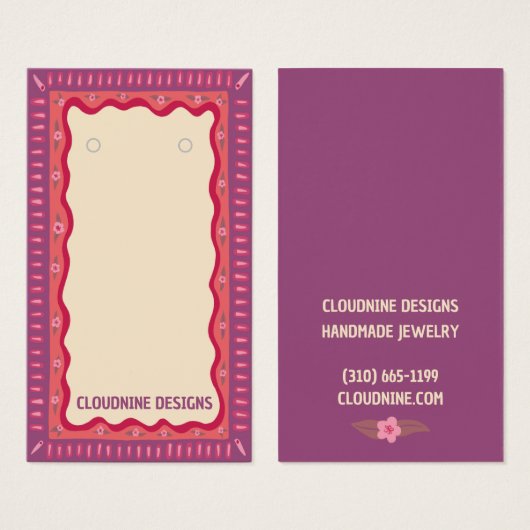Boho Lijst Oorbel Ketting Sieraden Display Kaart (Voorkant /achterkant)