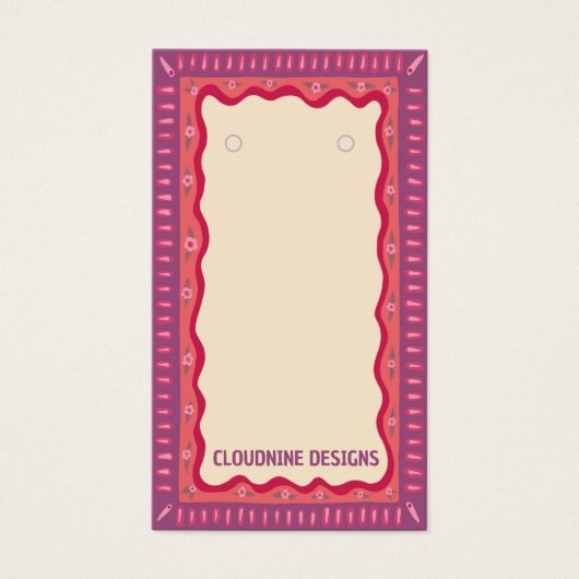 Boho Lijst Oorbel Ketting Sieraden Display Kaart (Voorkant)