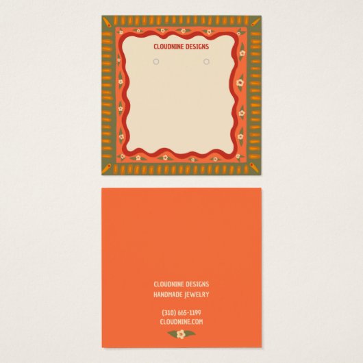 Boho Lijst Oorbel Ketting Sieraden Display Kaart (Voorkant /achterkant)