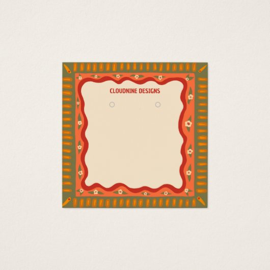 Boho Lijst Oorbel Ketting Sieraden Display Kaart (Voorkant)