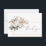 Boho Lijst Palmblad & Pampasgras & Beige Bloemen Bedankkaart<br><div class="desc">Stuur uw gasten (bruiloft,  verjaardag,  feest),  interviewer,  of persoon bedankt met deze Boho Bohemian Lijst,  Palm Leaf,  Eucalyptus,  Pampas Grass,  Palm Leaf,  Beige Floral bedankjes. Bevat een optie voor een vooraf geschreven bericht dat kan worden gewijzigd of verwijderd. Bekijk onze Bohemian collecties voor meer designkeuzes.</div>