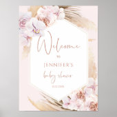 Boho lijst pampas baby shower welkom poster (Voorkant)