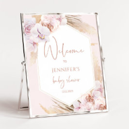 Boho lijst pampas baby shower welkom poster