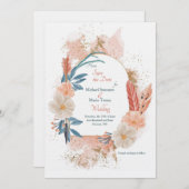 Boho Lijst Save the Date Kaart (Voorkant / Achterkant)