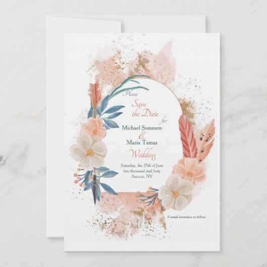 Boho Lijst Save the Date Kaart (Voorkant)