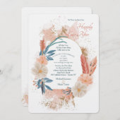 Boho Lijst tweede huwelijksuitnodiging Kaart (Voorkant / Achterkant)