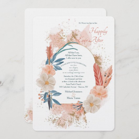 Boho Lijst tweede huwelijksuitnodiging Kaart (Voorkant / Achterkant)