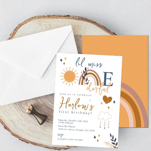 Boho Lil missen een prachtige verjaardagsuitnodigi Aankondiging