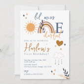 Boho Lil missen een prachtige verjaardagsuitnodigi Aankondiging (Voorkant)