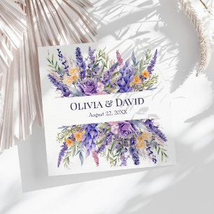 Boho Lila Aquarel Wilde Bloem Bruiloft Servetten