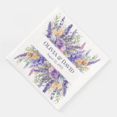 Boho Lila Aquarel Wilde Bloem Bruiloft Servetten (Hoek)