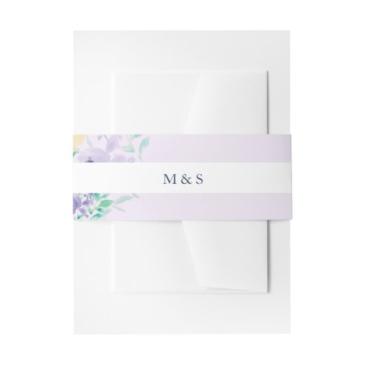 Boho Lila Bloemen Trouwen Waterverf Art Uitnodigingen Wikkel (Voorkant Voorbeeld)