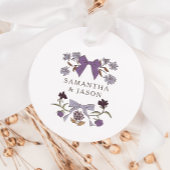 Boho Lila Bow Bloemen Huwelijksgunst Labels