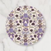 Boho Lila Bow Bloemen Huwelijksgunst Labels (Achterkant)