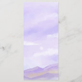 Boho Lila Nacht Berglandschap Bruiloft Menu (Achterkant)