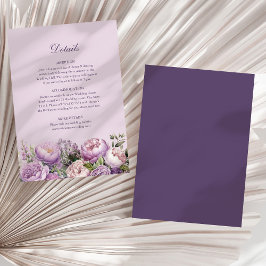 Boho Lila Pioen Huwelijksdetails Kaart