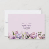 Boho Lila Pioenen & Wildbloemen Bruiloft RSVP Kaar Bedankkaart (Achterkant)