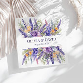 Boho Lila Waterverf Wildflower bruiloft servetten