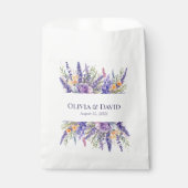 Boho Lila Waterverf Wildflower Wedding Bedankzakje (Voorkant)