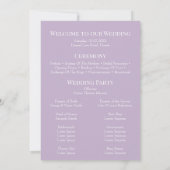 Boho Lila Waterverf Wildflower Wedding Programma (Achterkant)