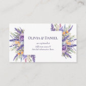 Boho Lila Waterverf Wildflower Wedding Registry Informatiekaartje (Voorkant)
