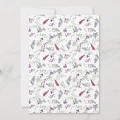 Boho Lila Wild Flowers Wedding Invitation Kaart (Achterkant)