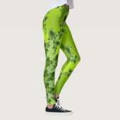 Boho Lime Green Spiral Fractal Art Leggings (Rechts)
