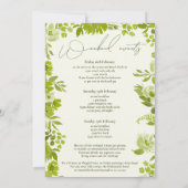 Boho lime groene hand geschilderd vrijgezellenweek kaart (Achterkant)