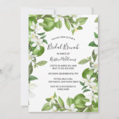 Boho Limes Waterverf Witte Bloemen Bruidsbrunch Kaart (Voorkant)