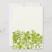 Boho limoengroen handgeschilderde bloemige bruidsd kaart (Achterkant)