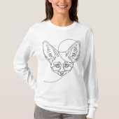 Boho Line Art Fennec Fox T-shirt (Voorkant)