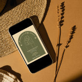 Boho Line Green Art Baby shower minimalistisch Kaart