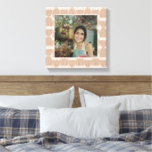 Boho Line Pattern in Terracotta Custom Photo Lijst Canvas Afdruk (Insitu (Slaapkamer))