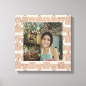 Boho Line Pattern in Terracotta Custom Photo Lijst Canvas Afdruk (Voorkant)
