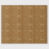 Boho Lineair Mudcloth | Aardse Klei Cadeaupapier (Vlak)