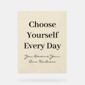 Boho Linen Self-Love Every Day Quote Acryl Bord (Voorkant)