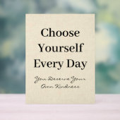 Boho Linen Self-Love Every Day Quote Acryl Bord (Neutraal)