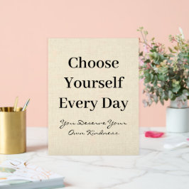 Boho Linen Self-Love Every Day Quote Acryl Bord