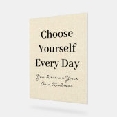 Boho Linen Self-Love Every Day Quote Acryl Bord (Hoek)