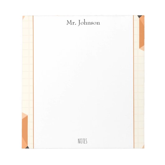 Boho Lines Frame Teacher Notepad Notitieblok (Voorkant)