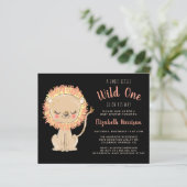 Boho Lion Baby Budget Shower Uitnodiging (Staand voorkant)