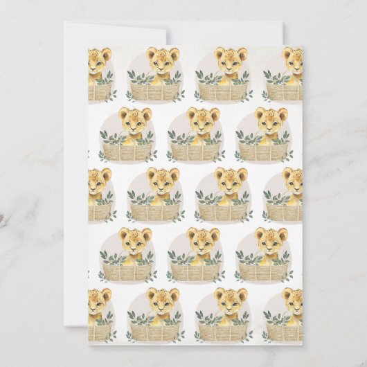 Boho Lion Cub Baby Shower Kaart (Achterkant)