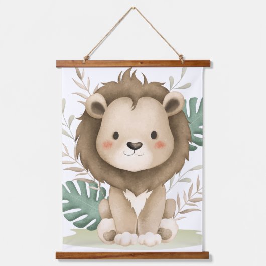 Boho Lion &leaf Hangend Wandkleed (Voorkant)