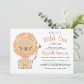 Boho Lion Terracotta Virtual Baby shower Kaart (Staand voorkant)