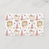 Boho Lion Tribal Baby shower Diaper Raffle Informatiekaartje (Achterkant)