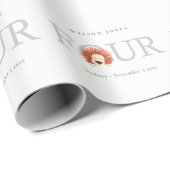 Boho Lion Waterverf 4e vierde verjaardag Cadeaupapier (Rol Hoek)